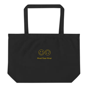 Mind Embroidered Large organic tote bag