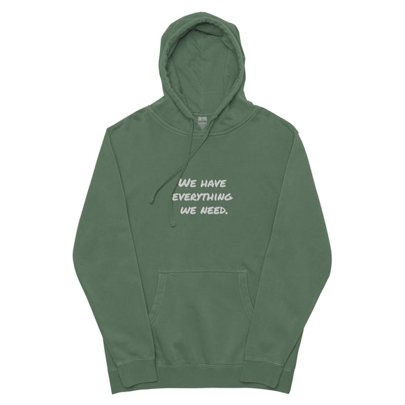 Everything embroidered Unisex pigment-dyed hoodie