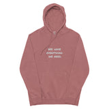 Everything embroidered Unisex pigment-dyed hoodie