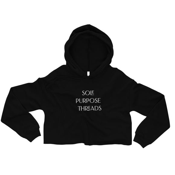 Sole Purpose Embroidered Crop Hoodie